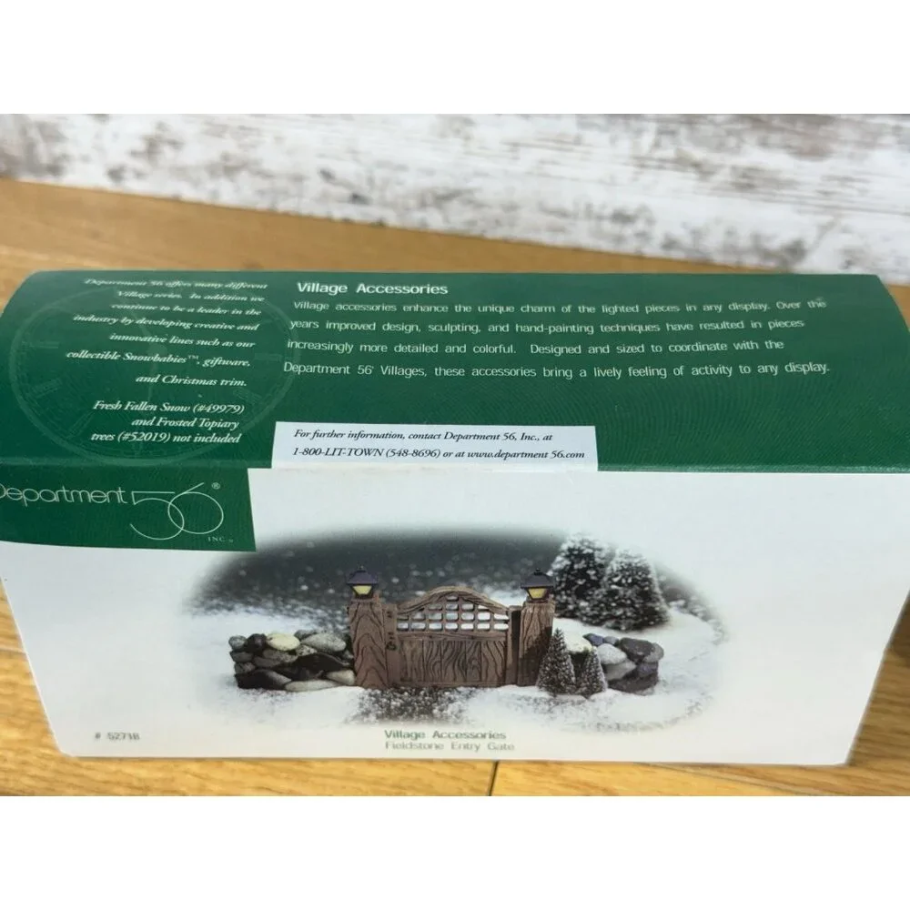 Dept 56 Village Accessories FIELDSTONE ENTRY GATE Christmas Vintage Box - Picture 6 of 6